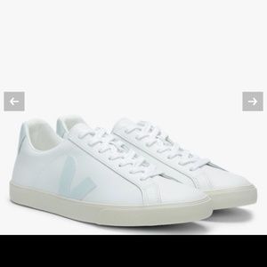 New Veja Esplar rubber-trimmed leather sneakers with a box.